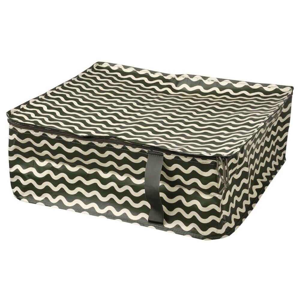 IKEA SÄCKKÄRRA SACKKARRA Storage Case, Off White/Green, 22x19x7 (705.346.45) NEW